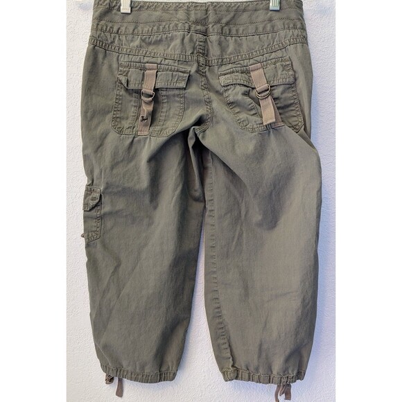 Hang Ten Cargo Pants Women Size 0 (29") Tan Drawstring Baggy Y2K (724m) - Picture 2 of 3